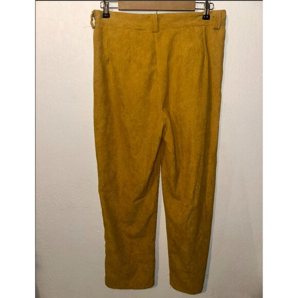 480 Women’s Mustard Corduroy Wide-Leg Pants – High Waist Retro Style - Picture 4 of 4